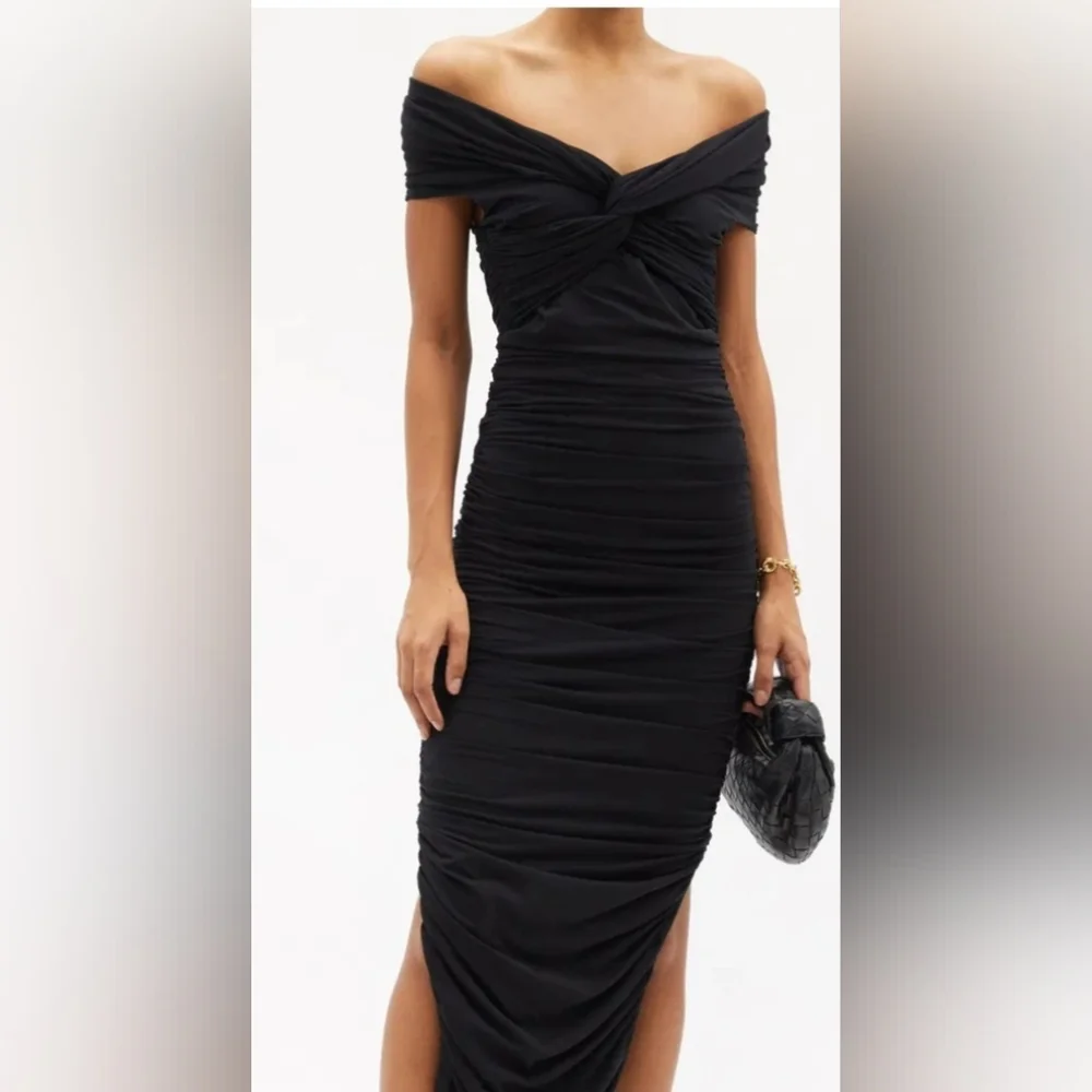 Khaite Black Spence dress in Italian stretch-cotton jersey Size Small - Picture 2 of 12